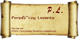 Porpáczy Levente névjegykártya